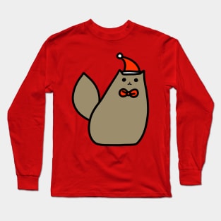 Brown Christmas Kitty Long Sleeve T-Shirt